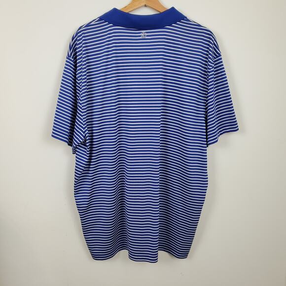 IZOD POLO GOLF SHIRT MEN'S SIZE XXL LOGO STRIPED BLUE WHITE SHORT SLEEVES CASUAL - Picture 10 of 15
